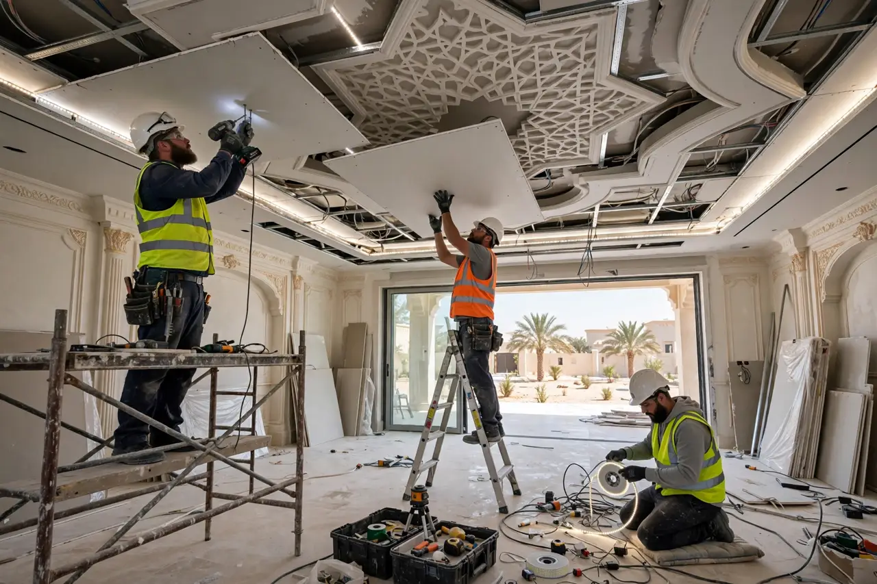 Luxury Saudi living room gypsum